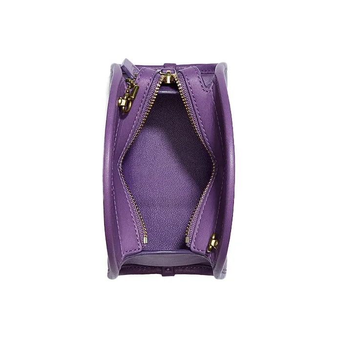 COACH Half Moon Leather Shoulder Bag Crossbody Bag Mini Women's Taro Purple-2