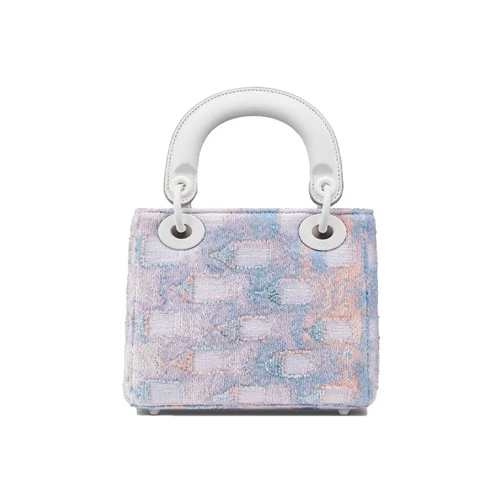 DIOR Lady Dior Fabric Shoulder Bag Crossbody Bag Handbags Mini Women's Multicolor-2