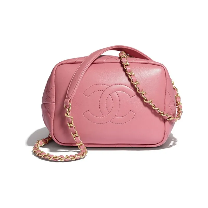 CHANEL Lambskin Bucket Bag, Handbag, Shoulder Bag, Crossbody Bag Women's Pink-4