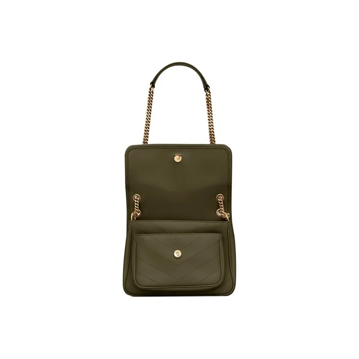 SAINT LAURENT Niki Lambskin Hobo Bag Crossbody Bag Shoulder Bag Women's Sea Cucumber Green-3