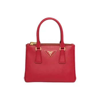 PRADA Saffiano Leather Shoulder Bag Crossbody Bag Handbag Mini Women's Red