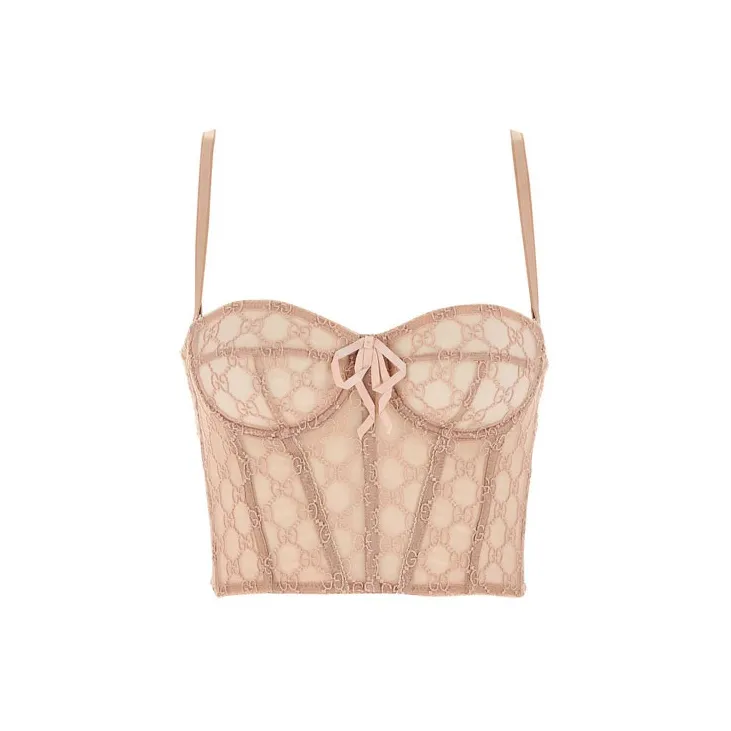 GUCCI Gg Tulle Bralette-0