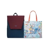 1960 Red Blue & Backpack+0141 Blue Tote