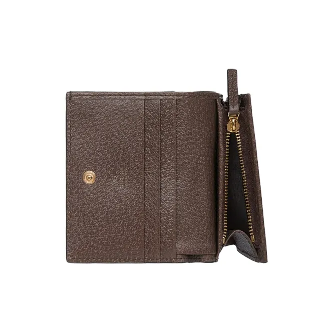 GUCCI Ophidia Canvas With Leather Wallet, Card Holder Unisex Brown-4