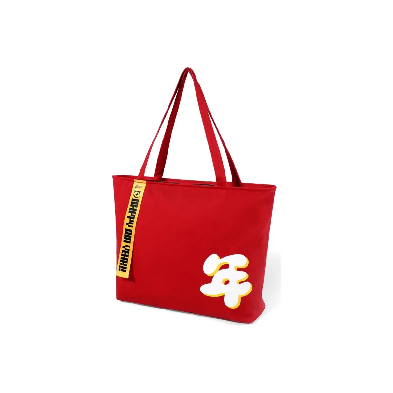 GENANX 360 Collaboration Canvas Canvas Bag Shoulder Bag Handbag Unisex Red-3