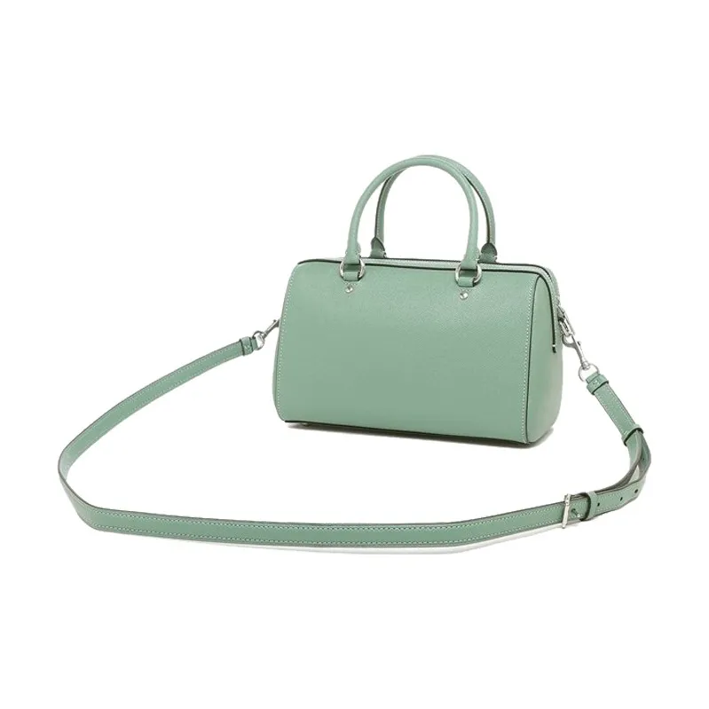 COACH Rowan Leather Boston Bag, One Shoulder, Crossbody, Handbag Crossbody Bag Medium Size Women's Pea Green-2
