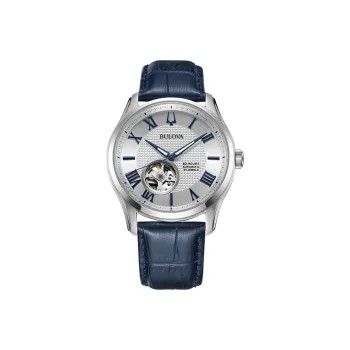 BULOVA Classic Gentleman Collection Wrist Watch Mechanical Movement Artificial Leather Strap White Dial Men's Watches