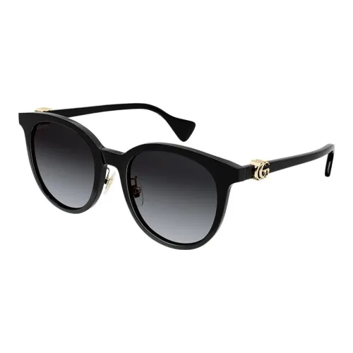 GUCCI Women's Acetate Oval Double G Sunglasses Black