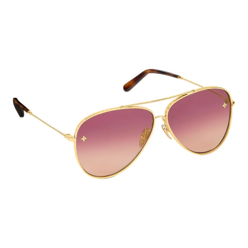 LOUIS VUITTON Pilote Alloy Frame Aviator Sunglass Women's Gradient Pink-1