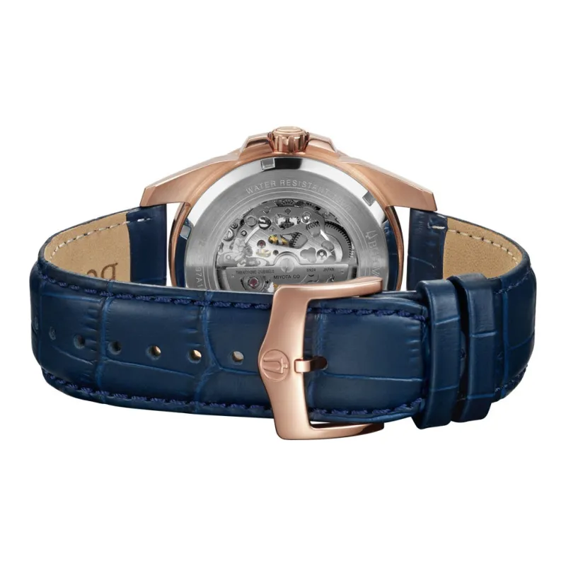 BULOVA Wrist Watch Mechanical Movement Artificial Leather Strap Silver Dial Men's Watches-4