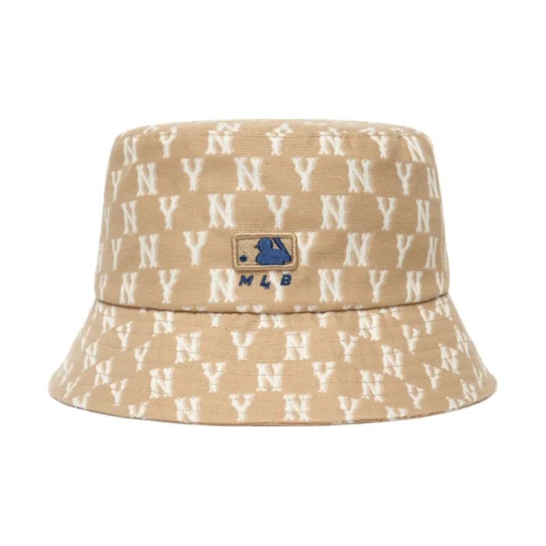 MLB MONOGRAM Reading Collection Polyester Bucket Hats Unisex Khaki-1