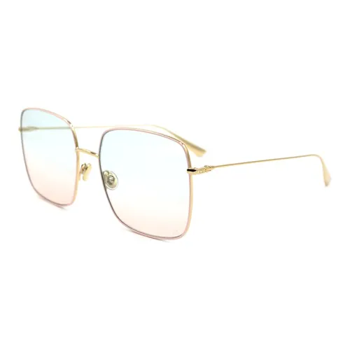 Dior Golden Metallic Square Frame Sunglasses PinkGreen Unisex