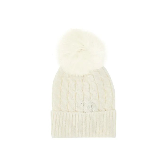 Moncler Cable Knit Pom Pom Beanie Hat-1