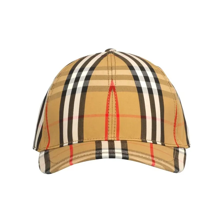 Burberry Cotton Baseball Caps Unisex Classical Style Yellow-1