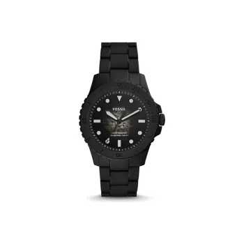 FOSSIL Wrist Watch Mechanical Movement Steel Strap 42mm Black Dial Men's Watches