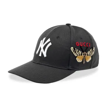 GUCCI Ny Yankees Embroidered Butterfly Baseball Cap