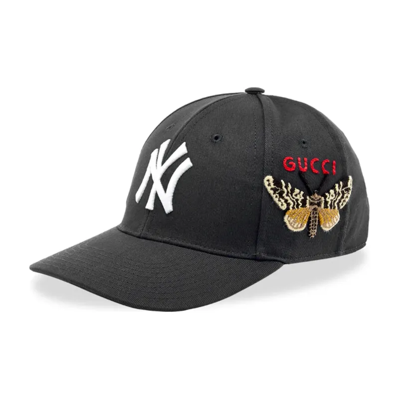 GUCCI Ny Yankees Embroidered Butterfly Baseball Cap-0