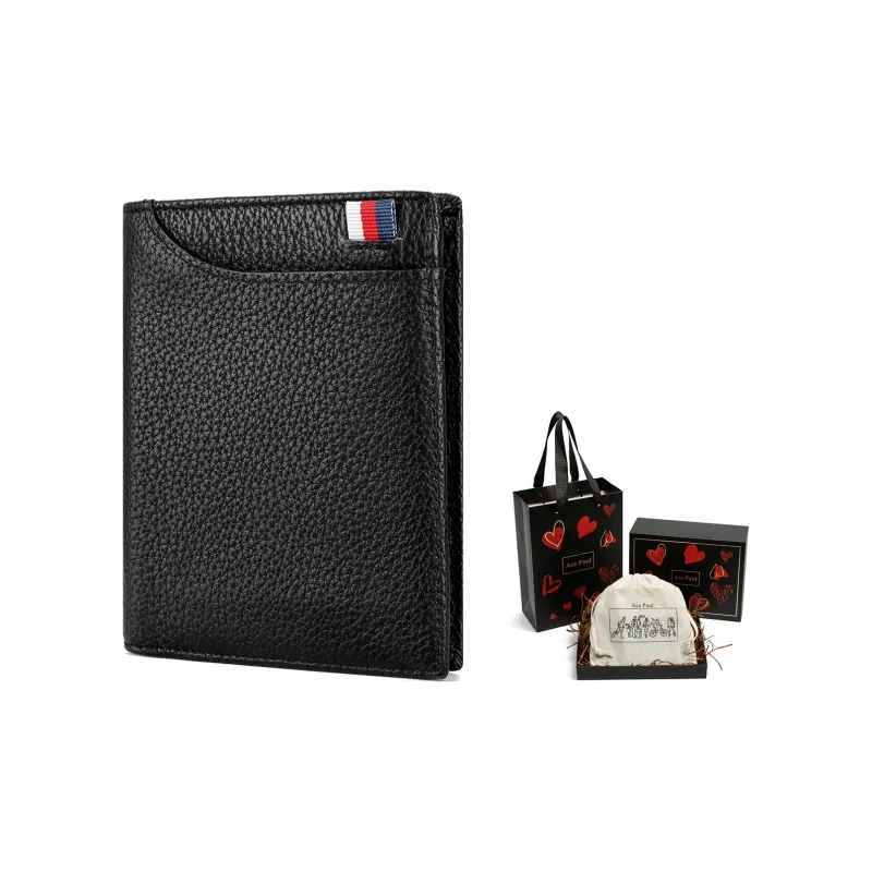 Ace Paul Cow Leather Wallet Men's Black-8