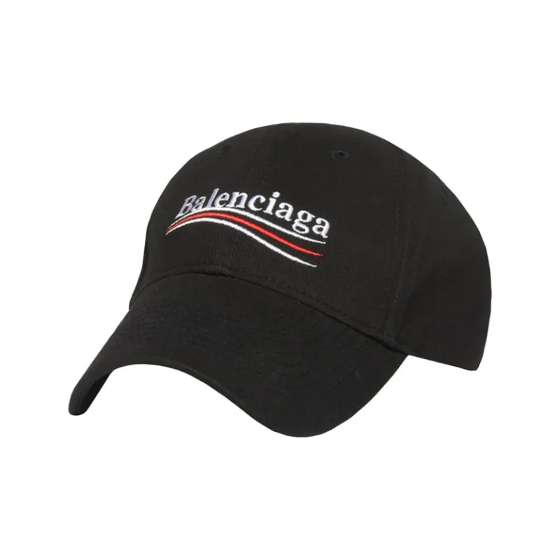 Balenciaga Cotton Baseball Caps Unisex Black-1