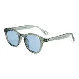 Transparent Gray Frame with Blue Polarized Lens