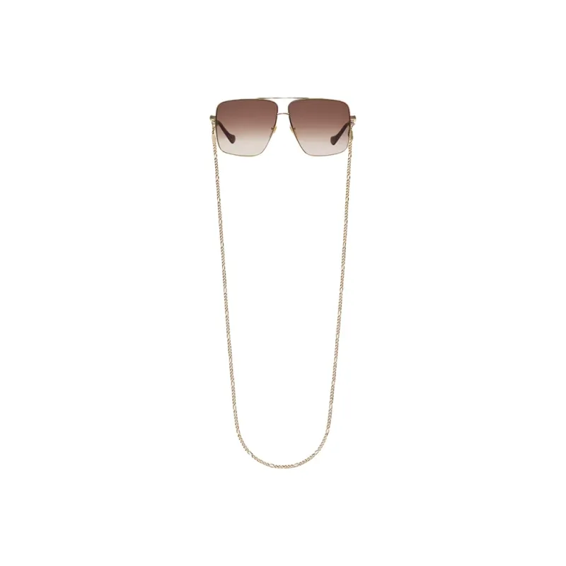 GUCCI Interlocking Sunglasses Unisex Gold/Gradient Brown-3