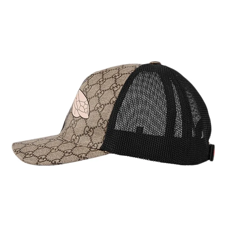 GUCCI Bee Print Gg Supreme Velcro Strap Baseball Cap-1