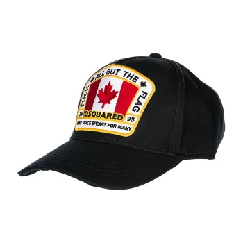 DSQUARED 2 Flag Patch Distressed Baseball Cap