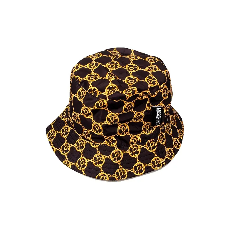 MOSCHINO Bucket Hats Unisex Black Gold-1