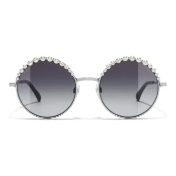 CHANEL Sunglasses Unisex Silver/Gradient Gray