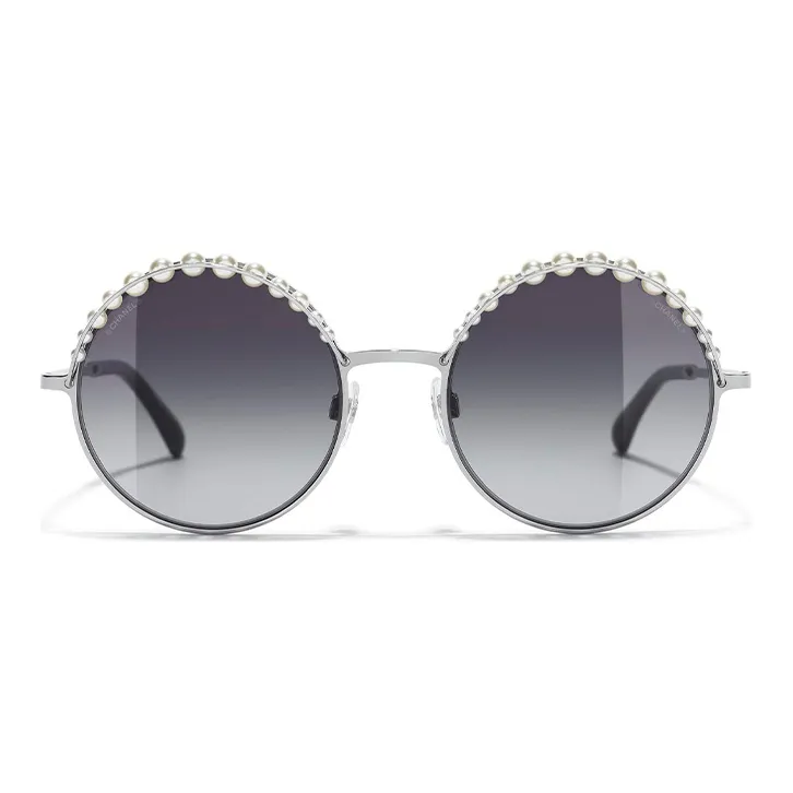 CHANEL Sunglasses Unisex Silver/Gradient Gray-0
