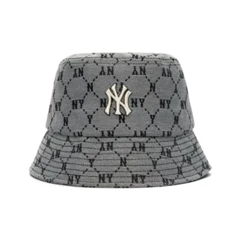 MLB New York Yankees Polyester Bucket Hats Unisex Silver Gray