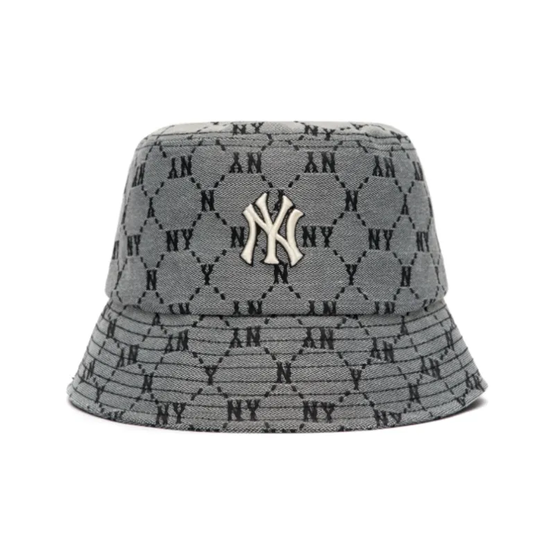 MLB New York Yankees Polyester Bucket Hats Unisex Silver Gray-0