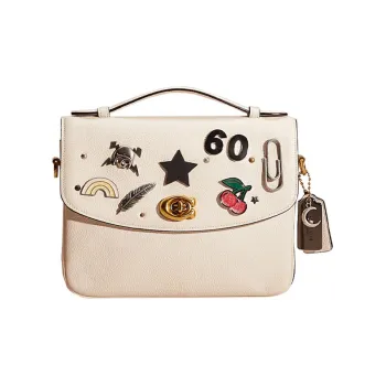 COACH Cassie Pebbled Leather Small Square Bag Shoulder Bag, Crossbody Bag Medium Size Women's White
