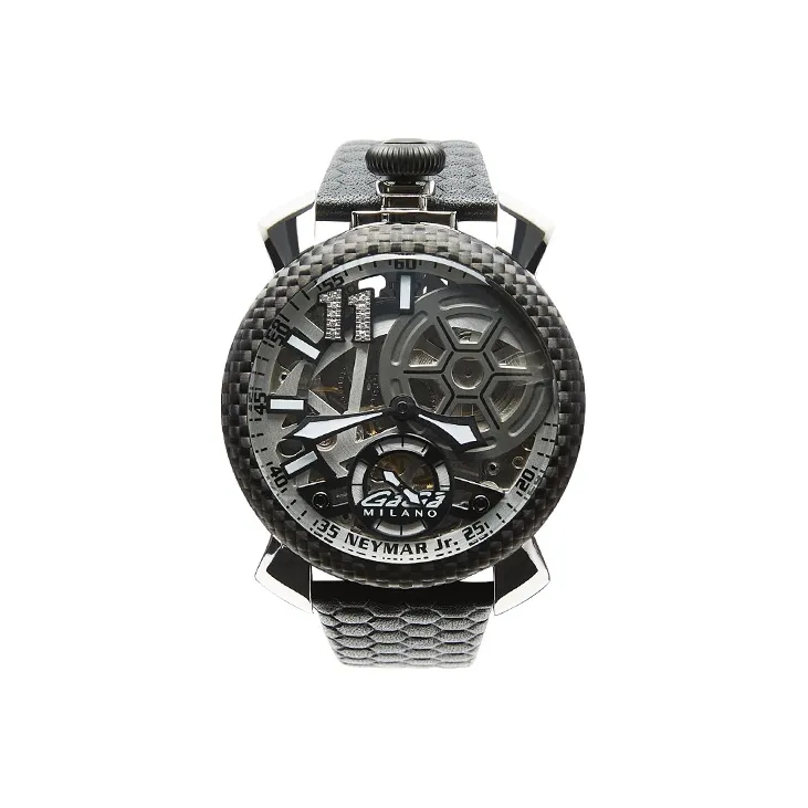 GAGA GAGA Collection Wrist Watch Mechanical Movement Leather Watch Bands 48mm Cut-Out Dial Men's Watches 5515 NJD1SH0F-0