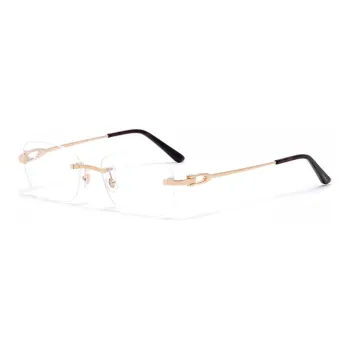 Cartier Rectangle Frame Rimless Glasses
