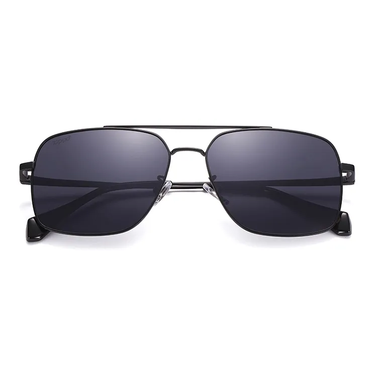 ZIPPO Metal Aviator Sunglasses Men's BK-Matte Black/GY-Antique Copper Gray-2