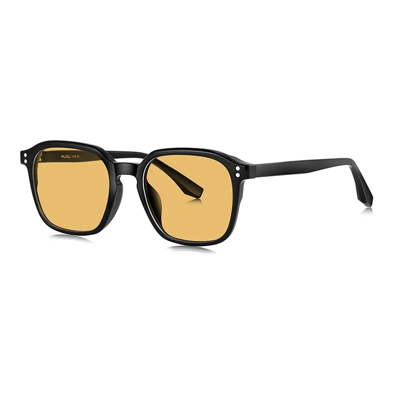MUZU TR/Memory Plastic Square Sunglasses Unisex-5
