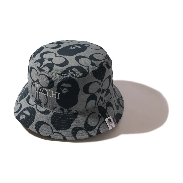 A BATHING APE Cotton Bucket Hats Unisex Black-1