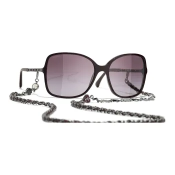 CHANEL Sunglasses Unisex Red