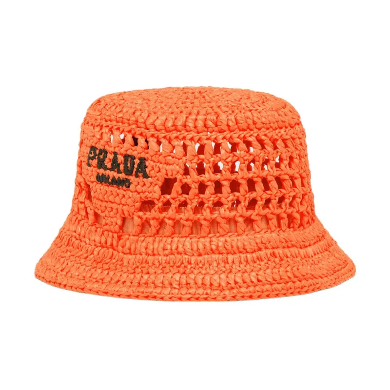 PRADA Raffia Bucket Hat-0