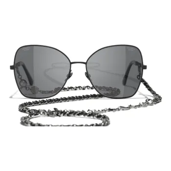 CHANEL Sunglasses Women's Black