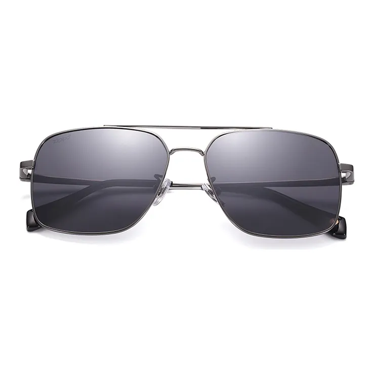 ZIPPO Metal Aviator Sunglasses Men's BK-Matte Black/GY-Antique Copper Gray-5