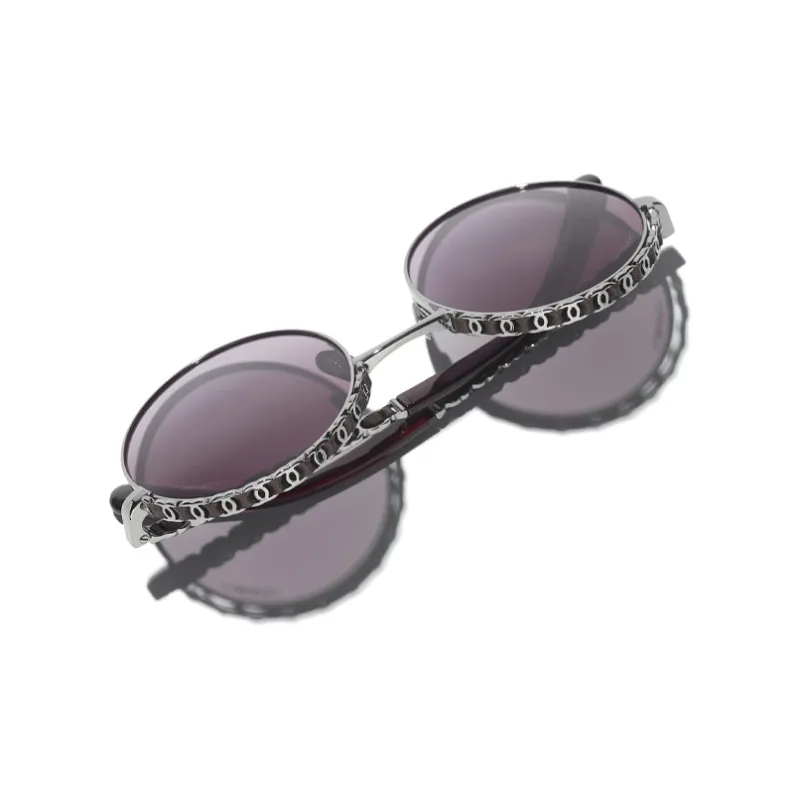 CHANEL Sunglasses Unisex Red, Dark Silver-2