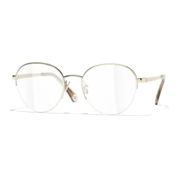 CHANEL Eyeglass Frames Unisex Gold