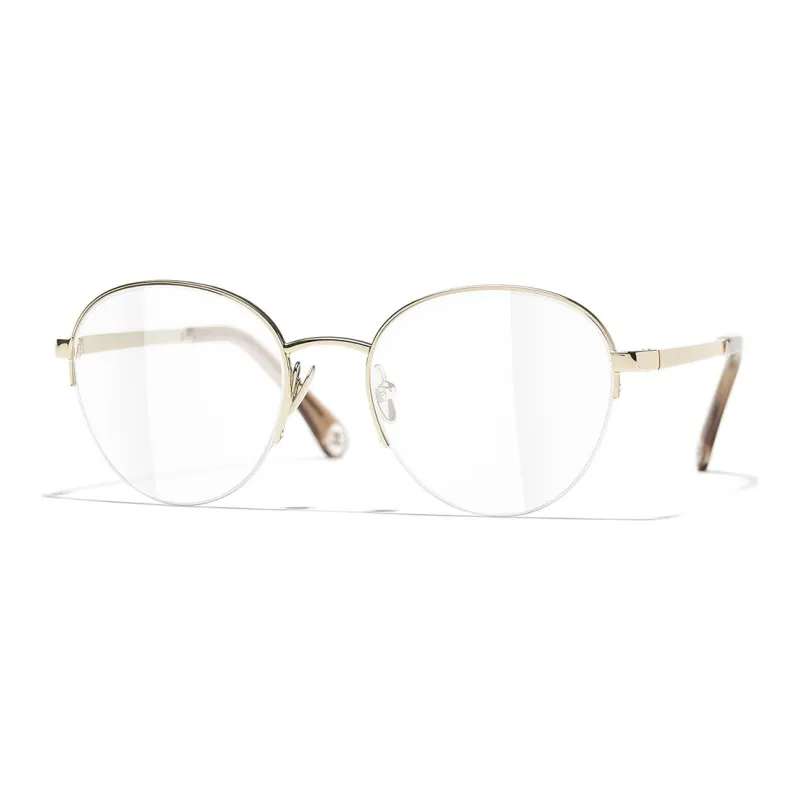 CHANEL Eyeglass Frames Unisex Gold-0