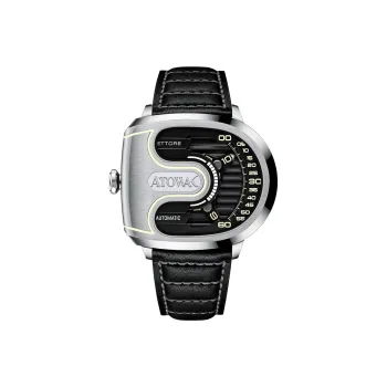ATOWAK Supercar Wrist Watch Automatic Mechanical Movement Genuine Leather Strap 46.5*40.5*14mm Black Dial Men's Watches