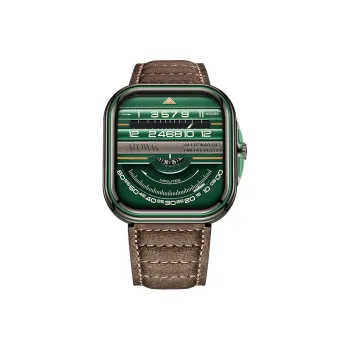 ATOWAK PRO Wrist Watch Mechanical Movement Genuine Leather Strap Green Dial Men's Watches WS12-S2971