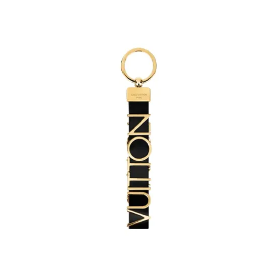 LOUIS VUITTON Leather Metal Keychains Unisex-1
