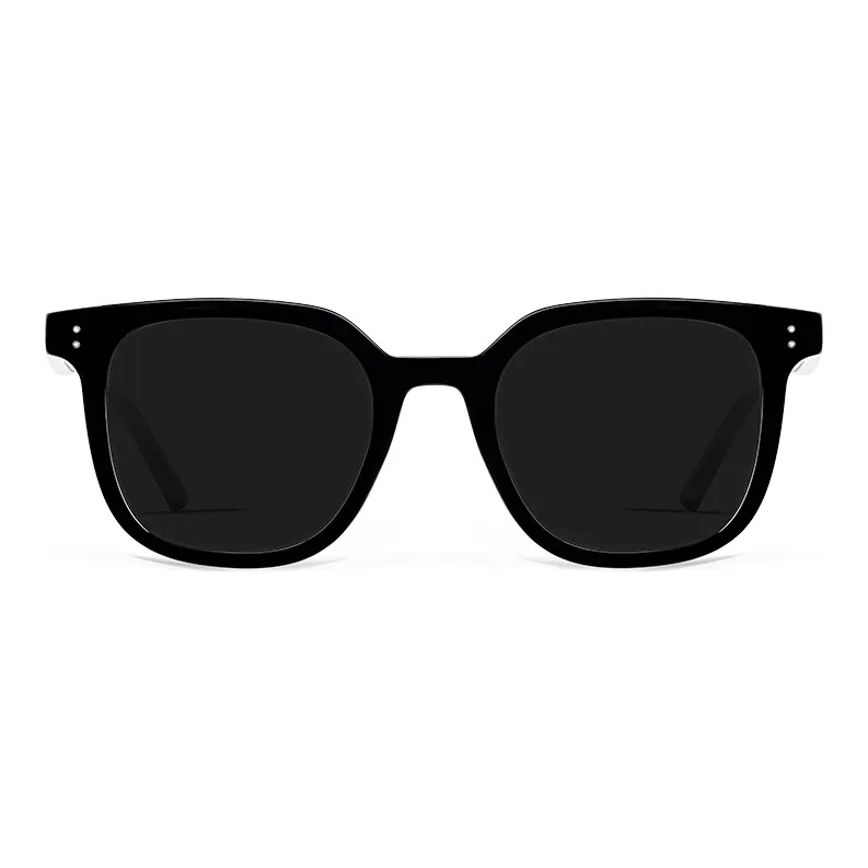 VEGOOS TR/Memory Plastic Square Sunglasses Unisex Black Frame-4