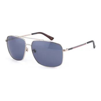 GUCCI Gold Frame Square Sunglasses Blue